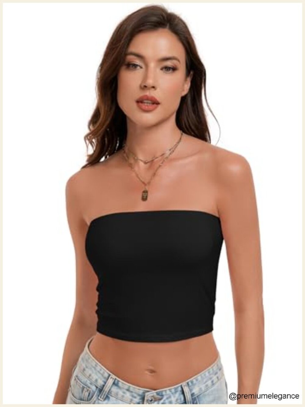 Strapless Bandeau Tube Top - Ultra Soft High Stretch Crop Tank